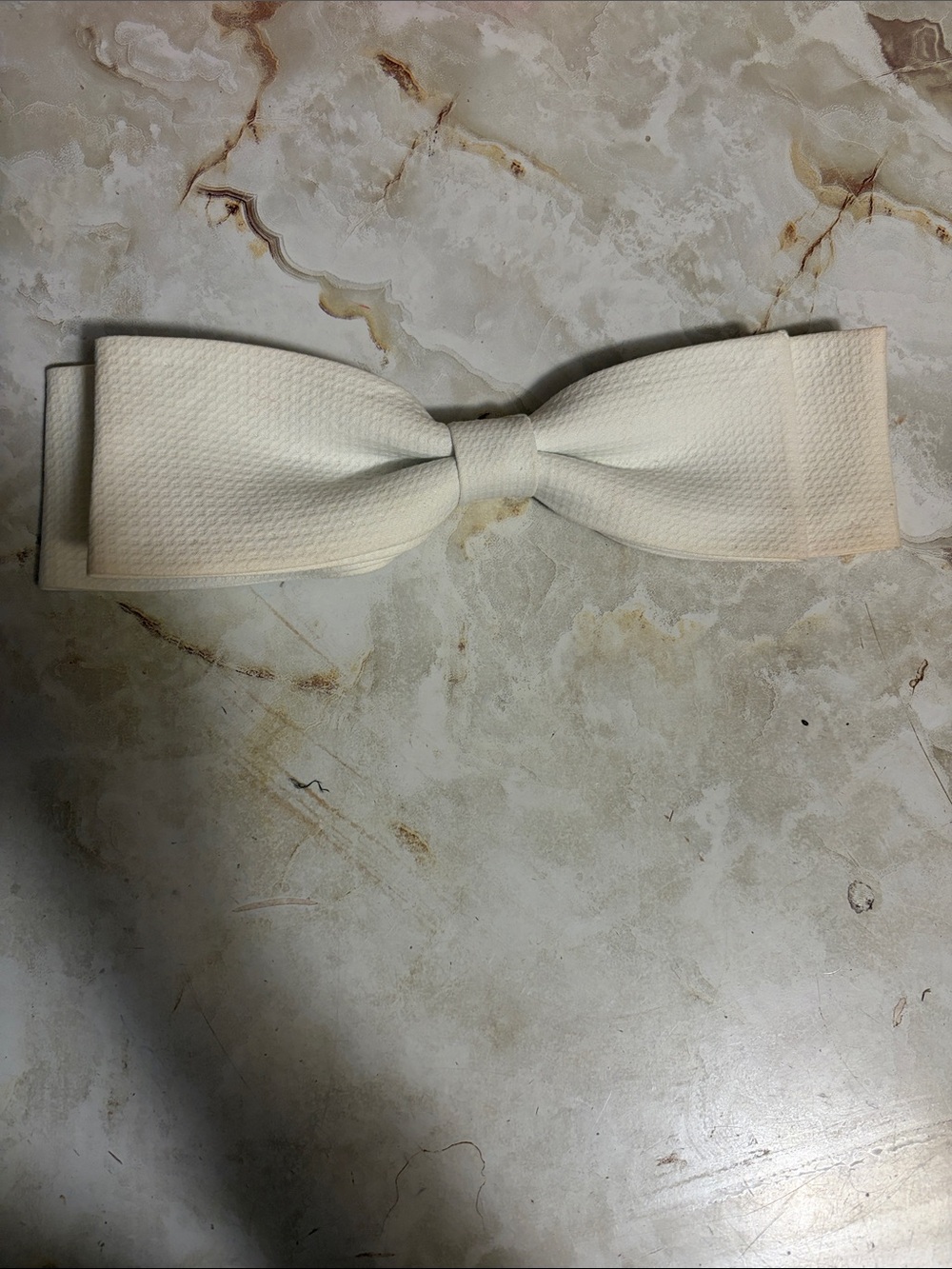Vintage White Cream Bow with attached  clip Accessory